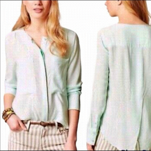 ANTHROPOLOGIE MAEVE CLARA MINT
GREEN BLOUSE